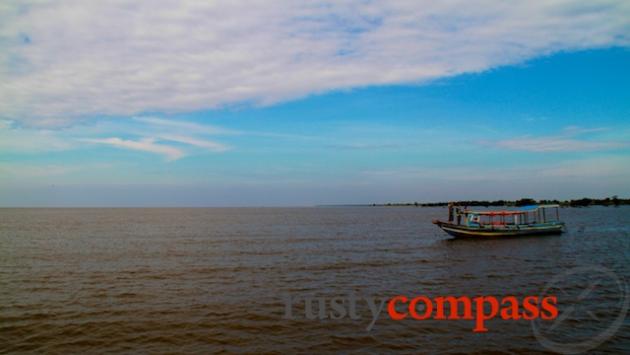 Ton Le Sap Lake near Kompong Phluk. Even in the dry season, the lake is vast.