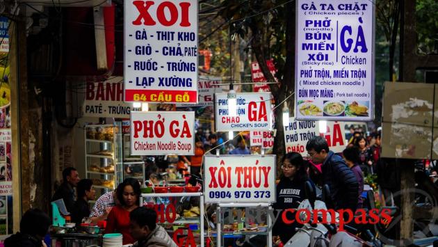 Abundant street food in Hanoi