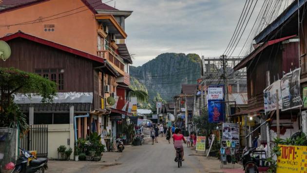 Downtown Vang Vieng, Laos