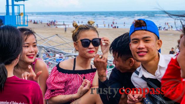 Young locals on Long Hai beach east of Vung Tau