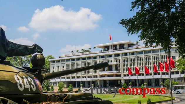 Modernist former Presidential Palace - NLF tanks captured the palace on 30 April 1975.