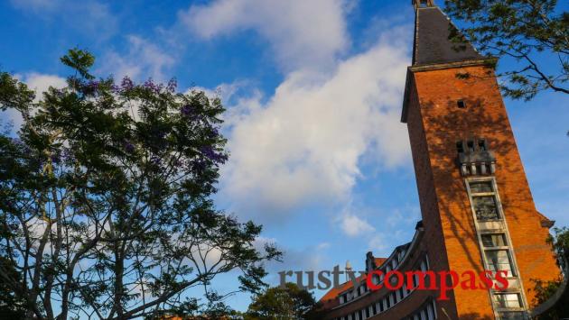 The distinctive tower of the Teacher Training College - formerly the Lycee Yersin