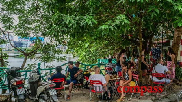 Expat heaven - morning catchup West Lake, Hanoi