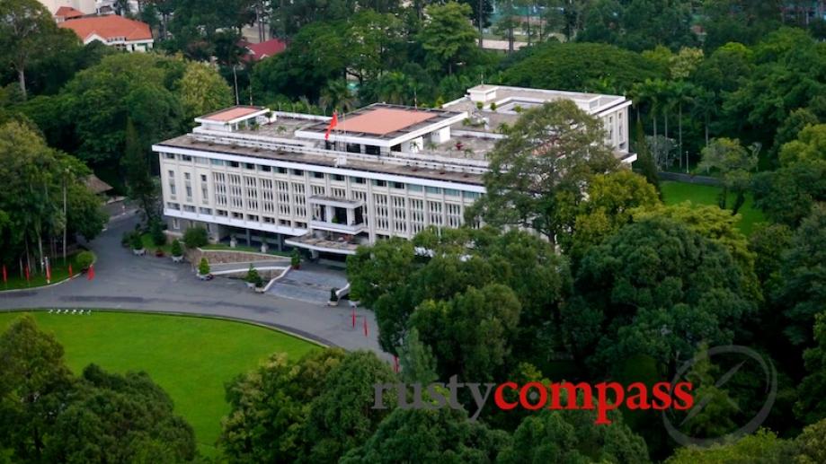 A unique view of the former Presidential Palace in Saigon,...