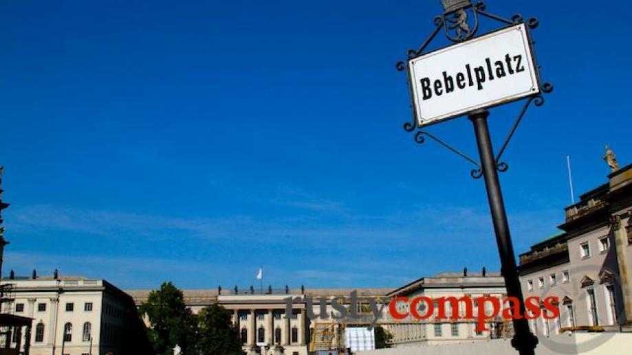 Directly opposite Humboldt University is the Bebelplatz - made infamous...