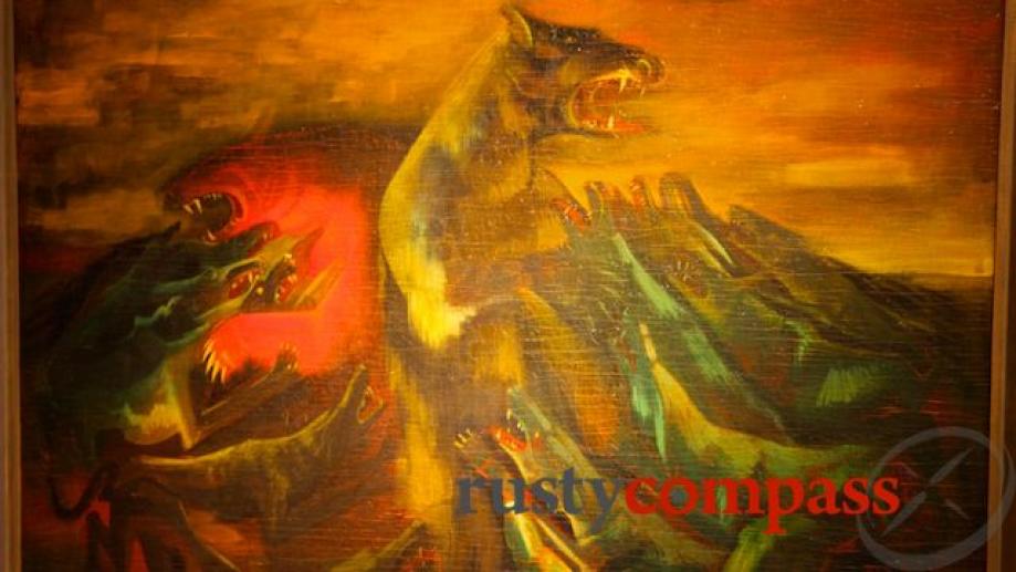 Hans Grundig's 1938 painting "Battle of the Bears and Wolves"...