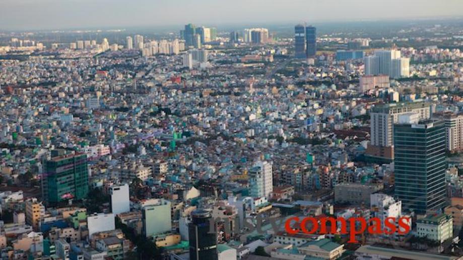 Saigon's dense urban sprawl.