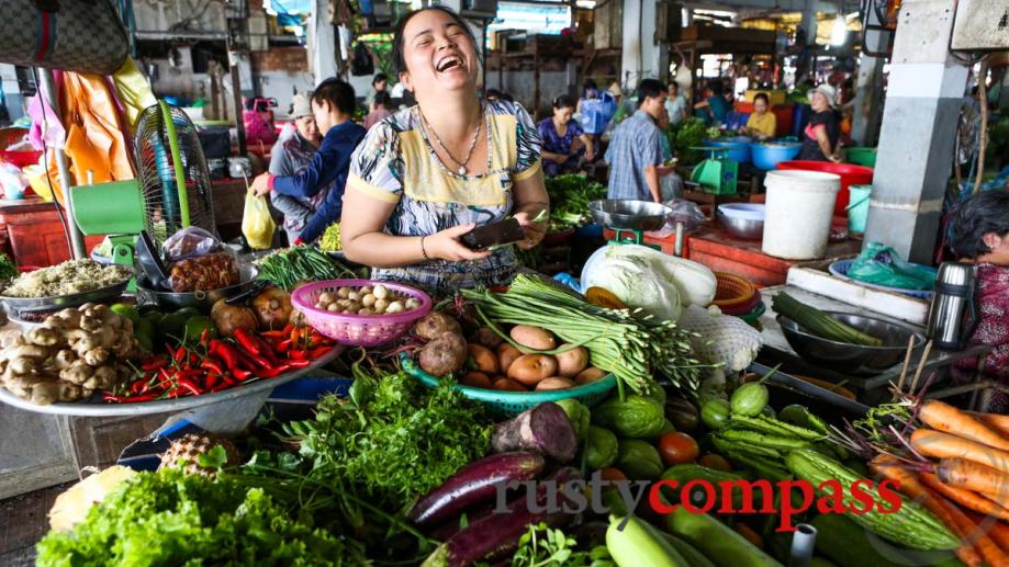 Veggie stand, Chau Doc market