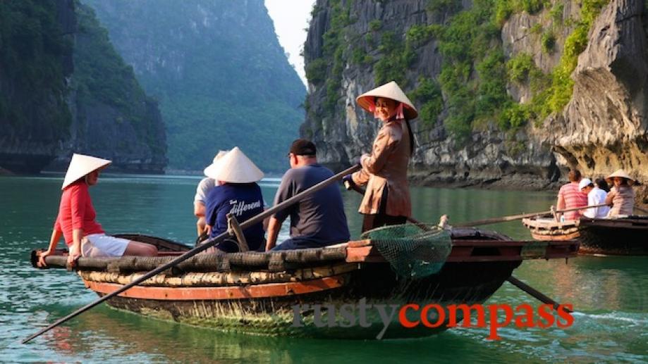 Row boat trip, Halong Bay