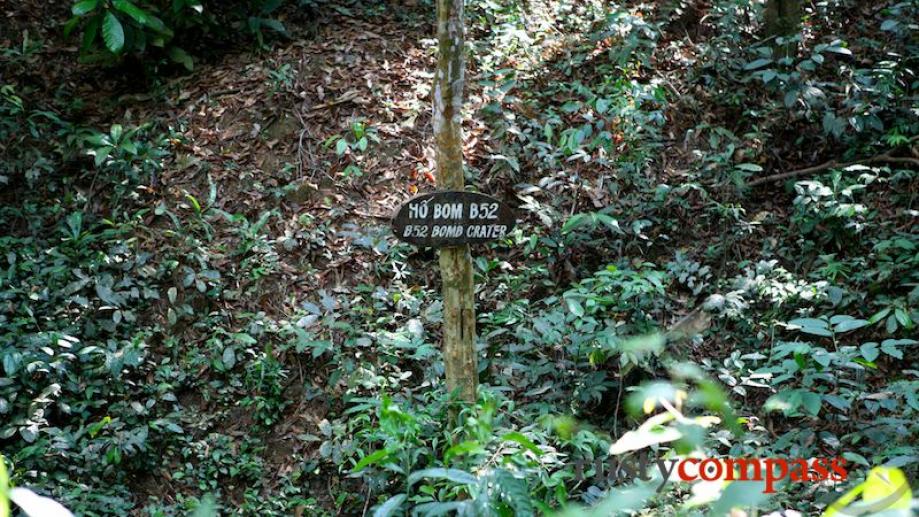 B52 craterThe area around the tunnels is potted with enormous...