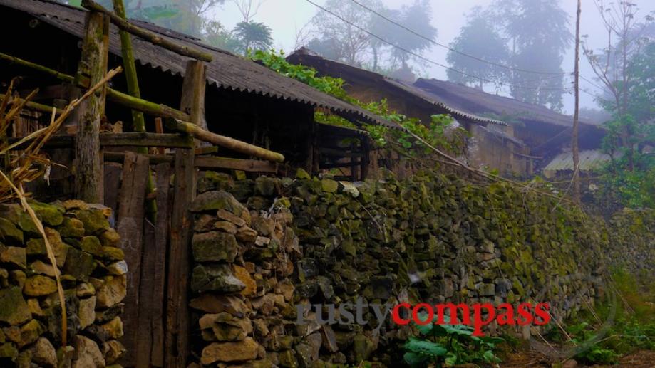 Old stone walls around a minority village near Dong Van.