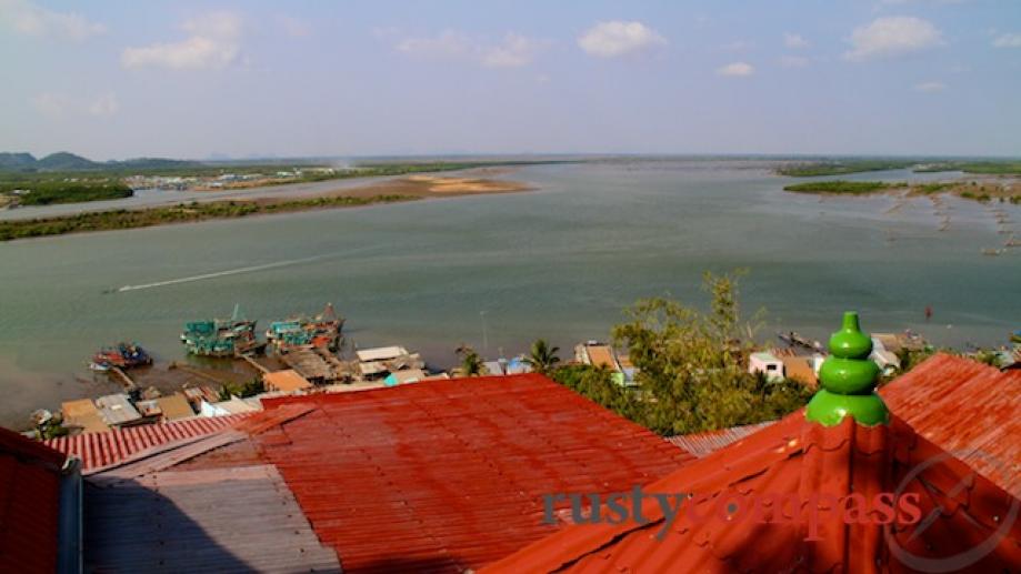 View across the Mekong Delta from Xa Ngoc Tien pagoda...