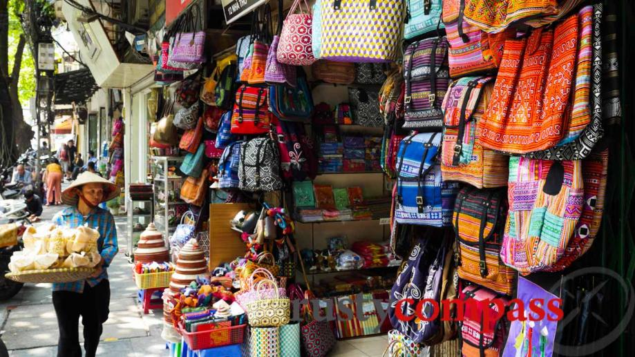 Tourist shops also abound in Hanoi's Old Quarter.