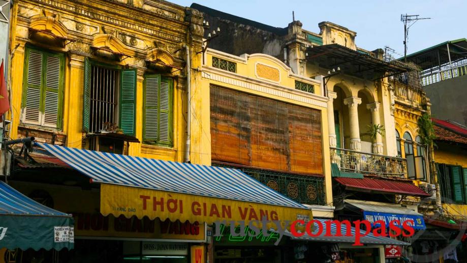 Hanoi's Old Quarter. Take a look above the awnings if...