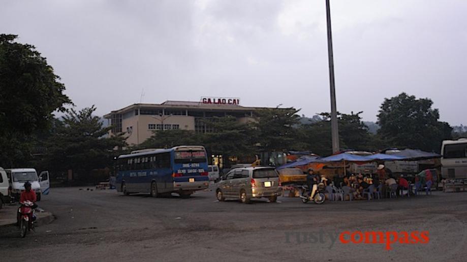 Sunrise at Lao Cai railway station.