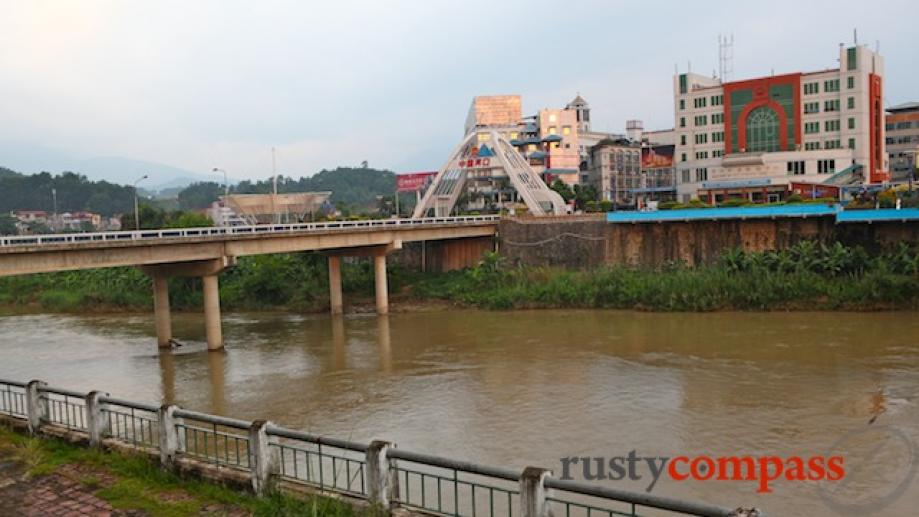 Looking over the river to China.