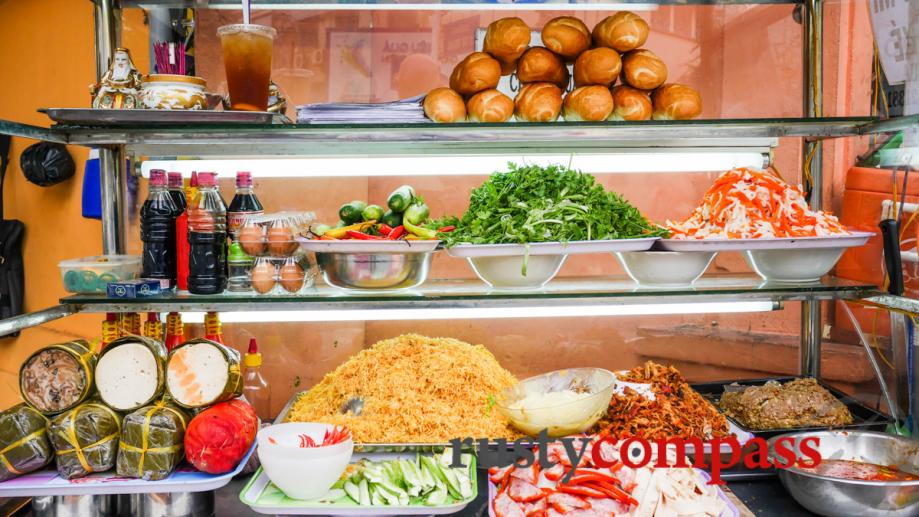 Vietnamese banh mi bread stand.