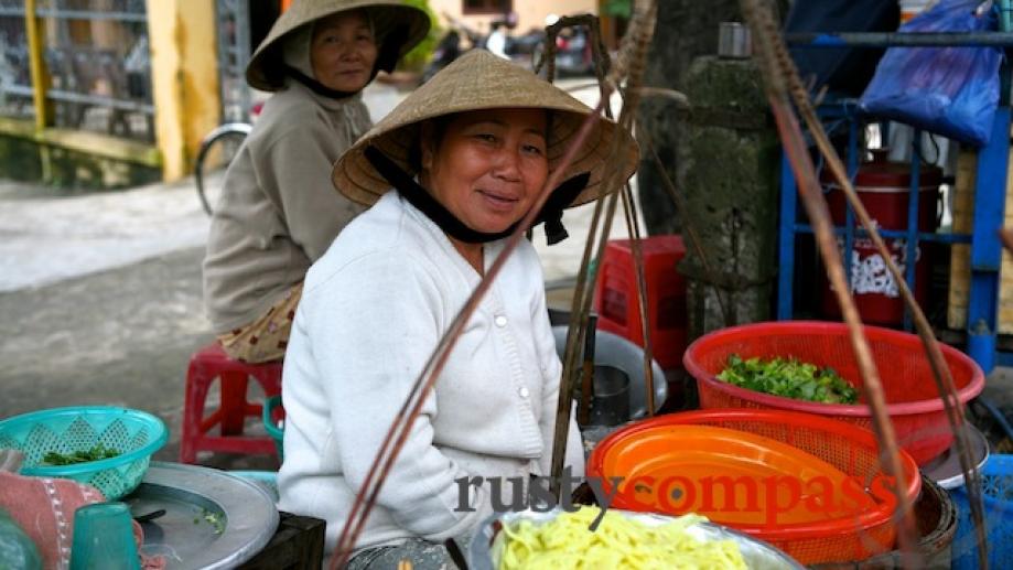 Streetside My Quang stall. My Quang is a noodle specialty...