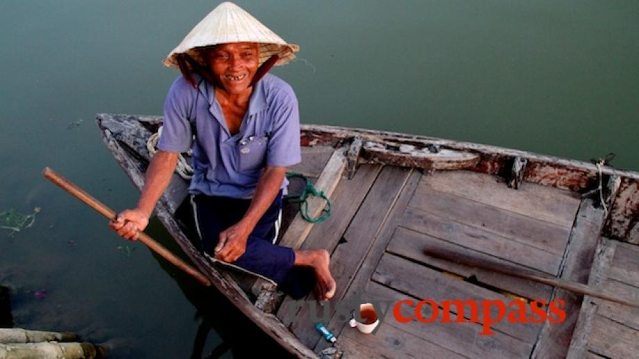 Boatman enjoys a quiet afternoon cup of tea.