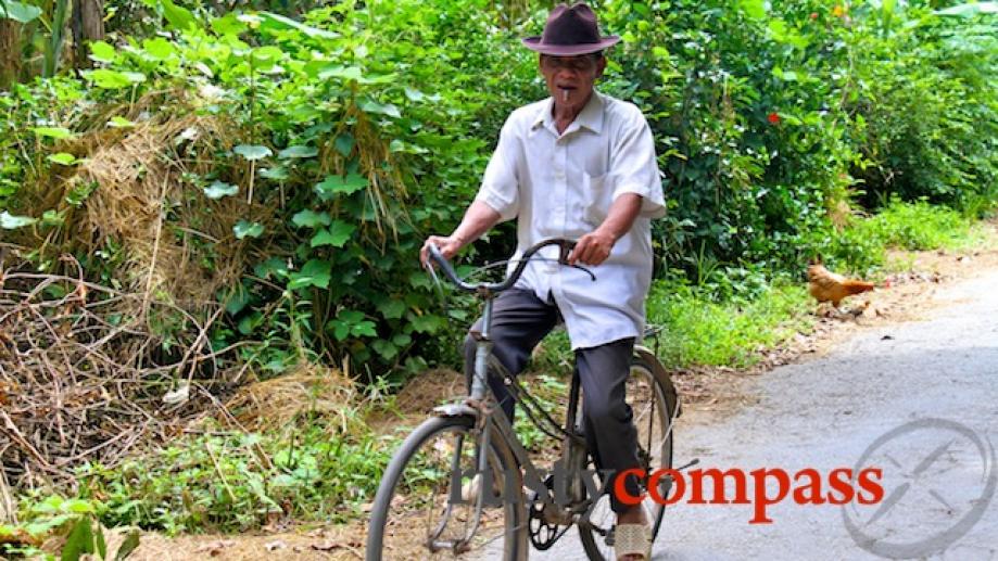 Cycling through the Hue countryside to Gia Long's tomb.