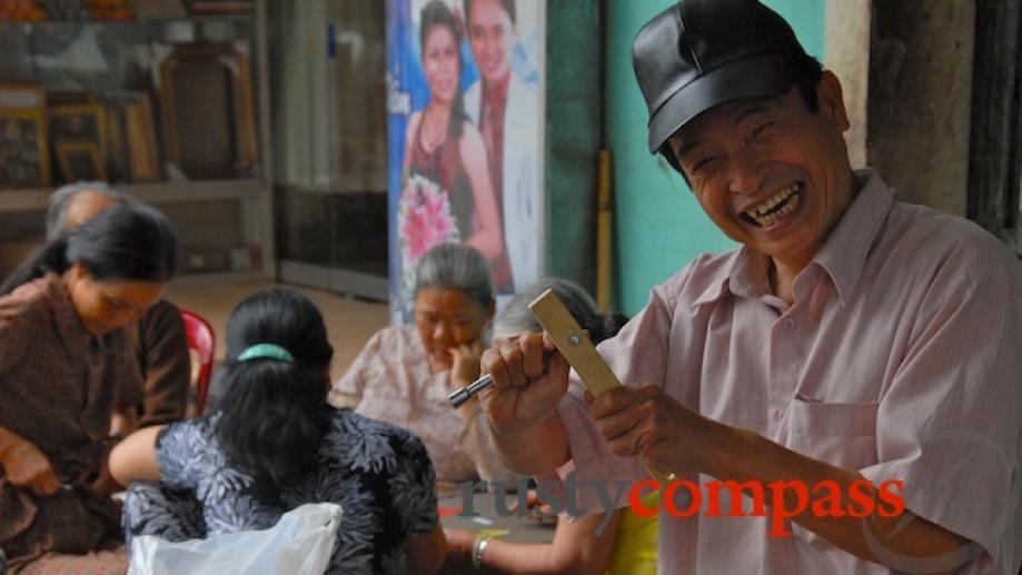 Mr Lac of Lac Thien restaurant. His deafness hasn't stopped...