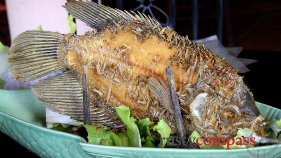 Elephant Ear fish is a mandatory culinary offering to visitors...