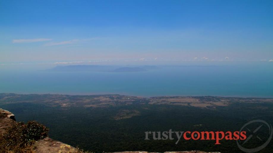 Usually shrouded in mist, during our visit, the mountain baked...