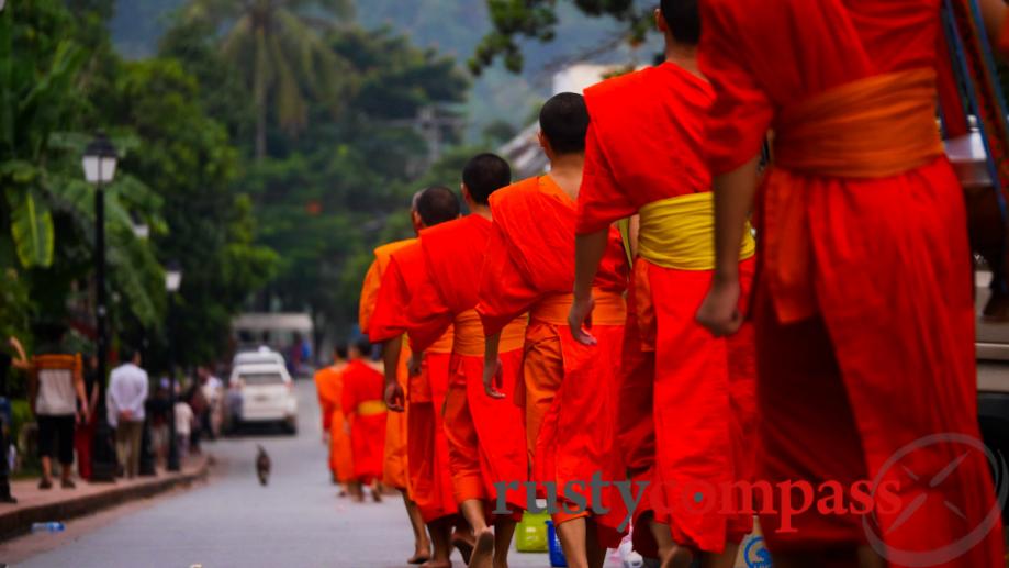 Morning Alms giving, Luang Prabang - known as the tak...