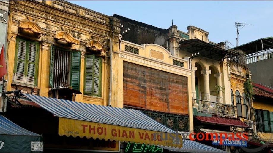 Look above the shopfronts for a view of the original...