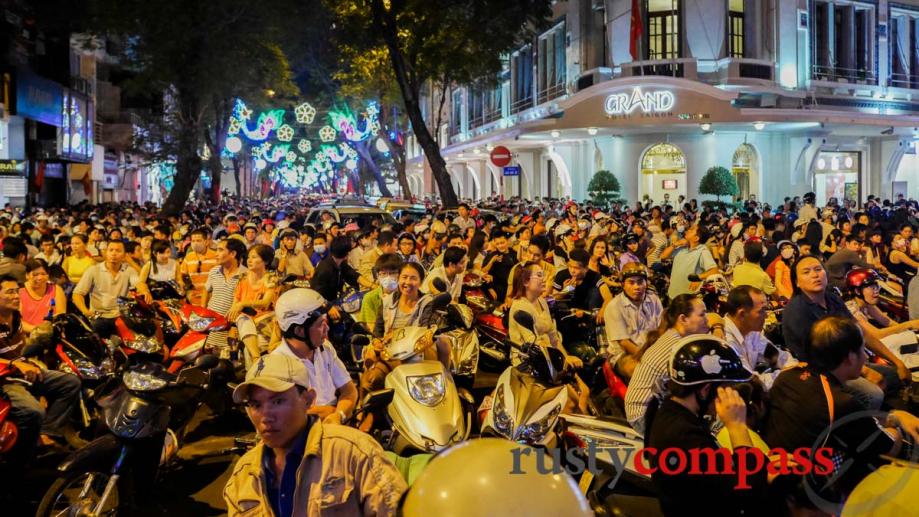 The 30 April fireworks drew huge crowds to Saigon's centre....