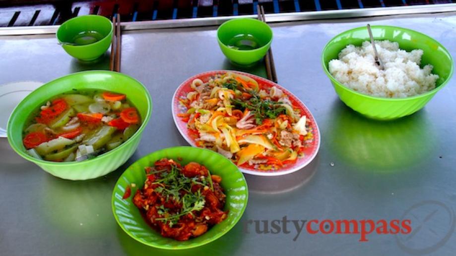 Lunch on board our island boat trip.