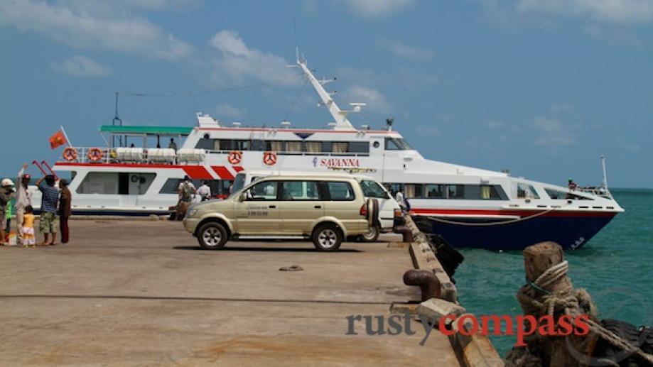 We travelled from Phu Quoc to Rach Gia by boat...