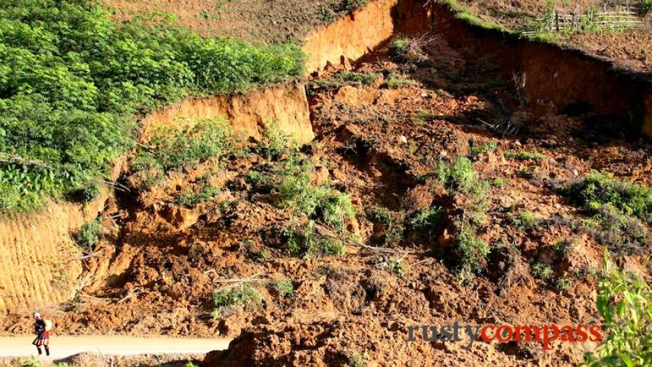 Day 4. Landslides are a common feature of the journey...