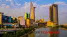 Walking along the Saigon riverfront