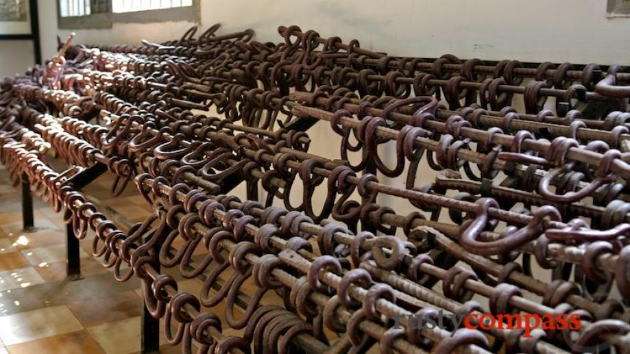 Irons used for restraining prisoners.