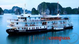 Halong Bay sunset over the Emeraude